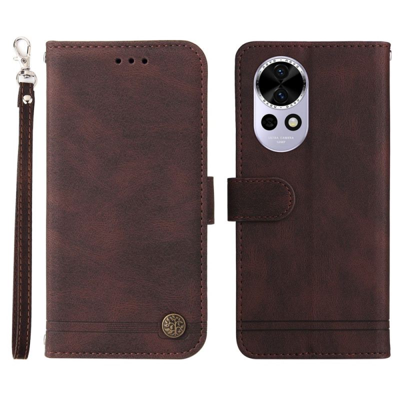 Lederhüllen Huawei Nova 13 Handyhülle Vintage-nieten Und -riemen