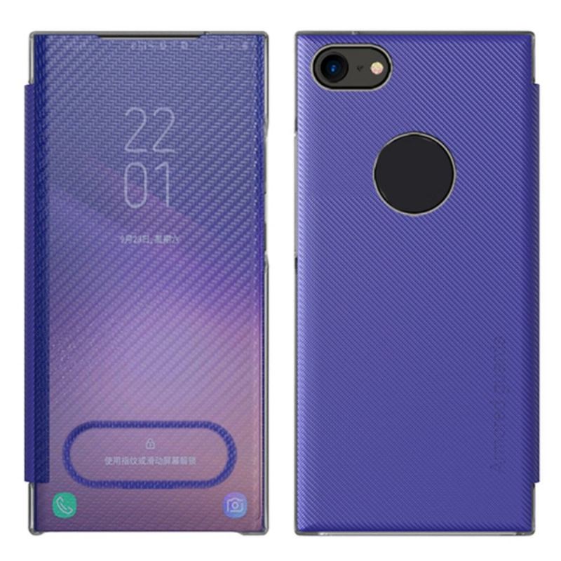 Handyhülle Für iPhone SE 2022 Flip Case Kohlefaser