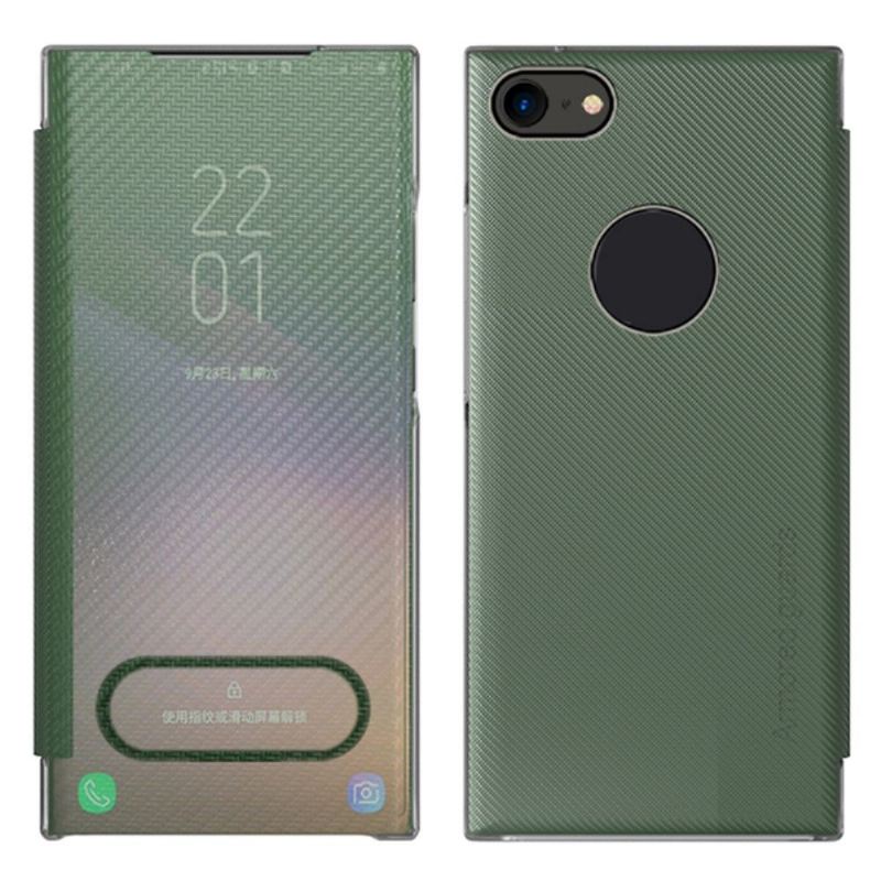 Handyhülle Für iPhone SE 2022 Flip Case Kohlefaser