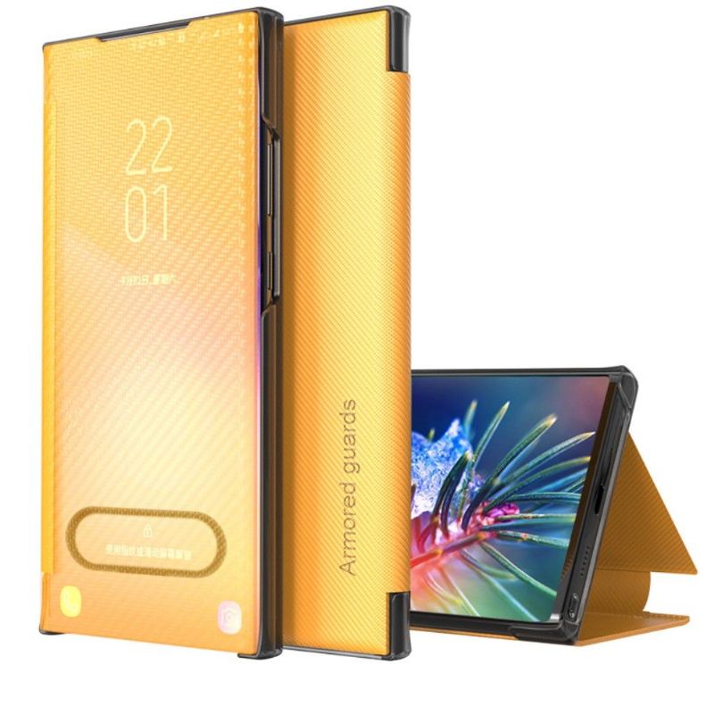 Handyhülle Für iPhone SE 2022 Flip Case Kohlefaser