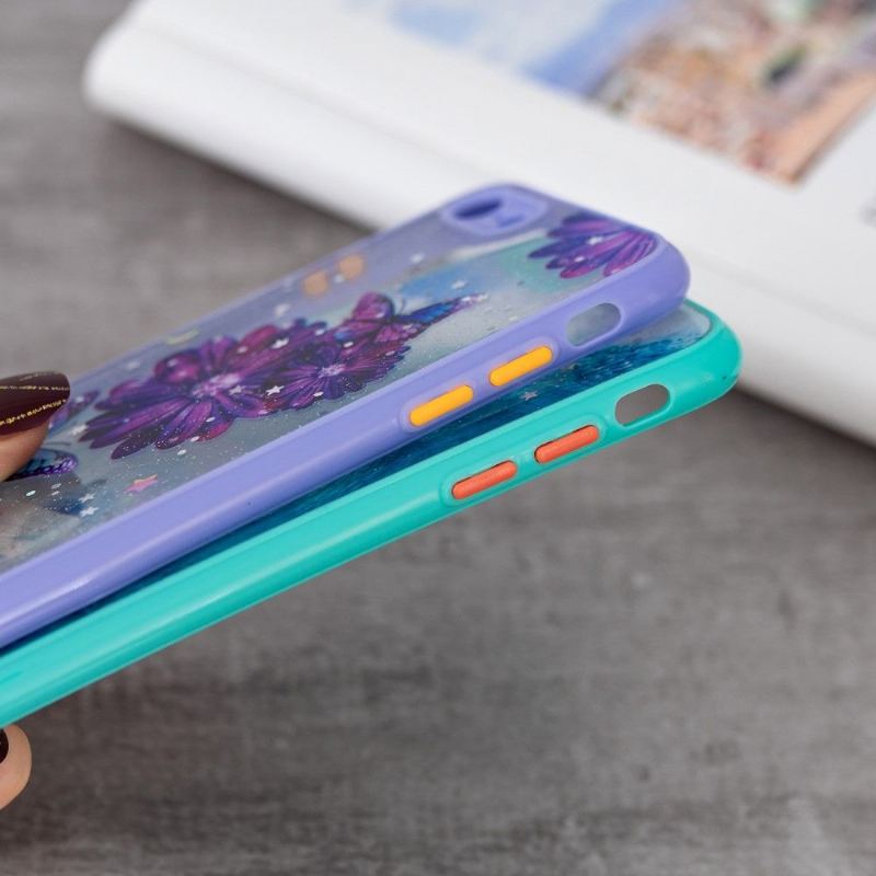 Hülle Für iPhone SE 2022 Lila Blumen Und Schmetterlinge