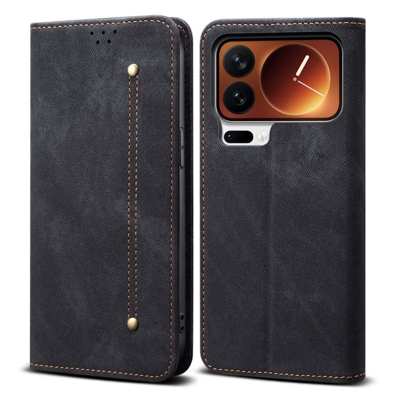 Flip Case Für Xiaomi 17 Pro Max Denim-textur