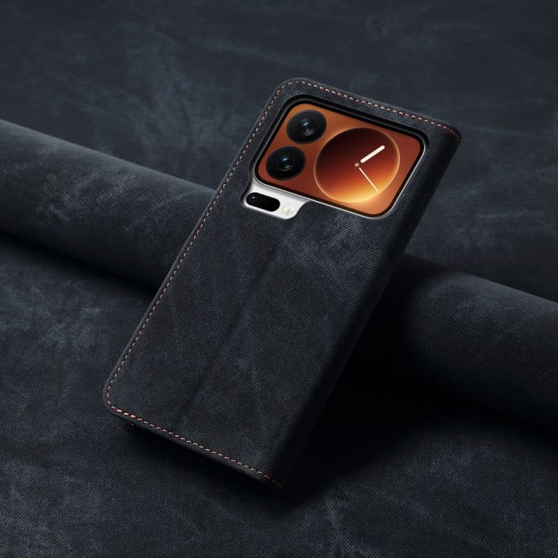 Flip Case Für Xiaomi 17 Pro Max Denim-textur