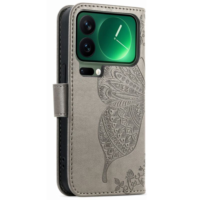 Lederhüllen Für Xiaomi 17 Pro Max Schmetterlingsdesign