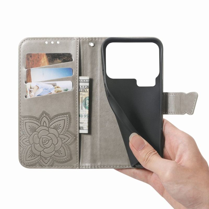 Lederhüllen Für Xiaomi 17 Pro Max Schmetterlingsdesign