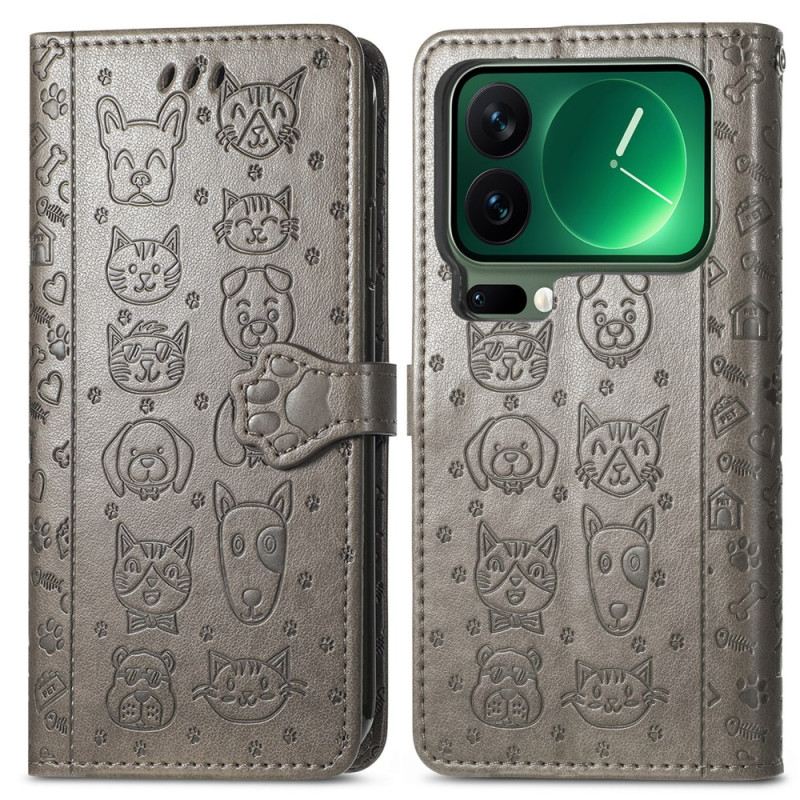 Lederhüllen Xiaomi 17 Pro Max Animierte Tiere