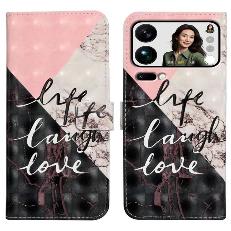 Lederhüllen Xiaomi 17 Pro Max Dreifarbiger Marmor