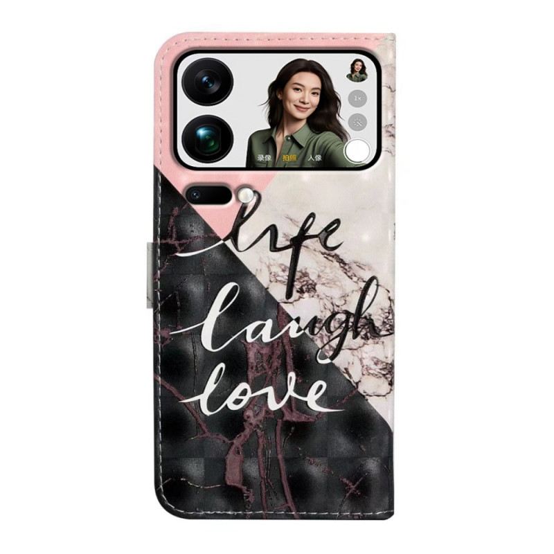 Lederhüllen Xiaomi 17 Pro Max Dreifarbiger Marmor