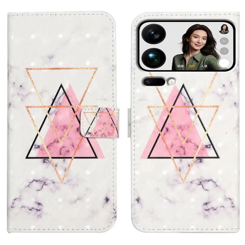 Lederhüllen Xiaomi 17 Pro Max Handyhülle Dreieckiger Marmor
