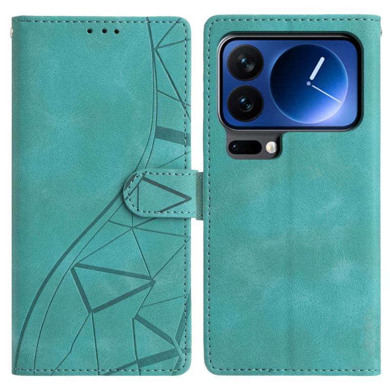 Lederhüllen Xiaomi 17 Pro Max Handyhülle Dreiecksmuster