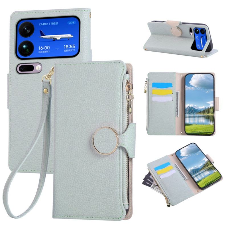 Lederhüllen Xiaomi 17 Pro Max Handyhülle Vintage-geldbörse Mit Reißverschluss