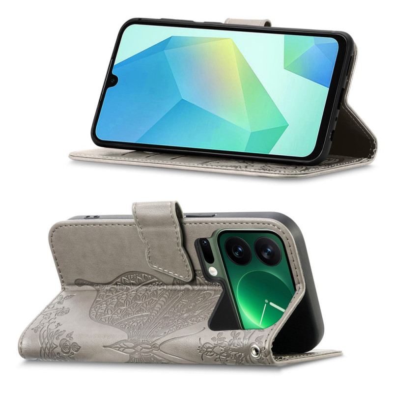 Lederhüllen Xiaomi 17 Pro Max Schmetterling Und Strasssteine