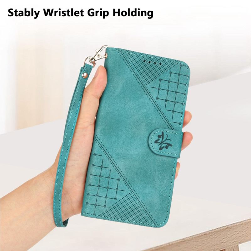 Lederhüllen Xiaomi 17 Pro Max Schmetterlings- Und Geometrisches Design