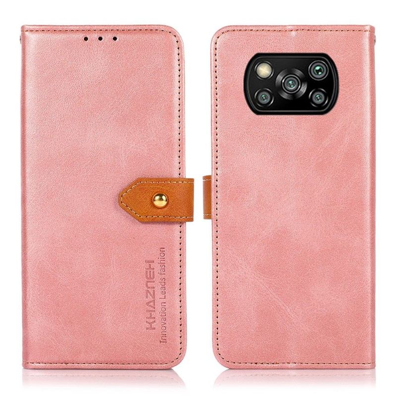 Flip Case Für Poco X3 / X3 Pro / X3 NFC Khazneh Zweifarbiges Kunstleder