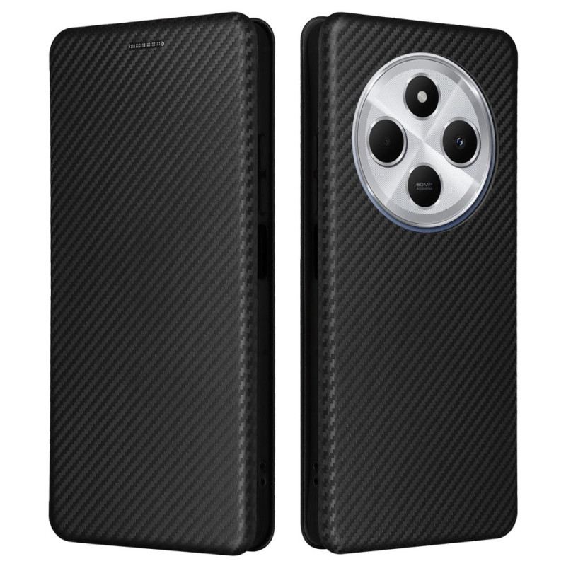 Flip Case Poco C75 Carbonfaser-textur