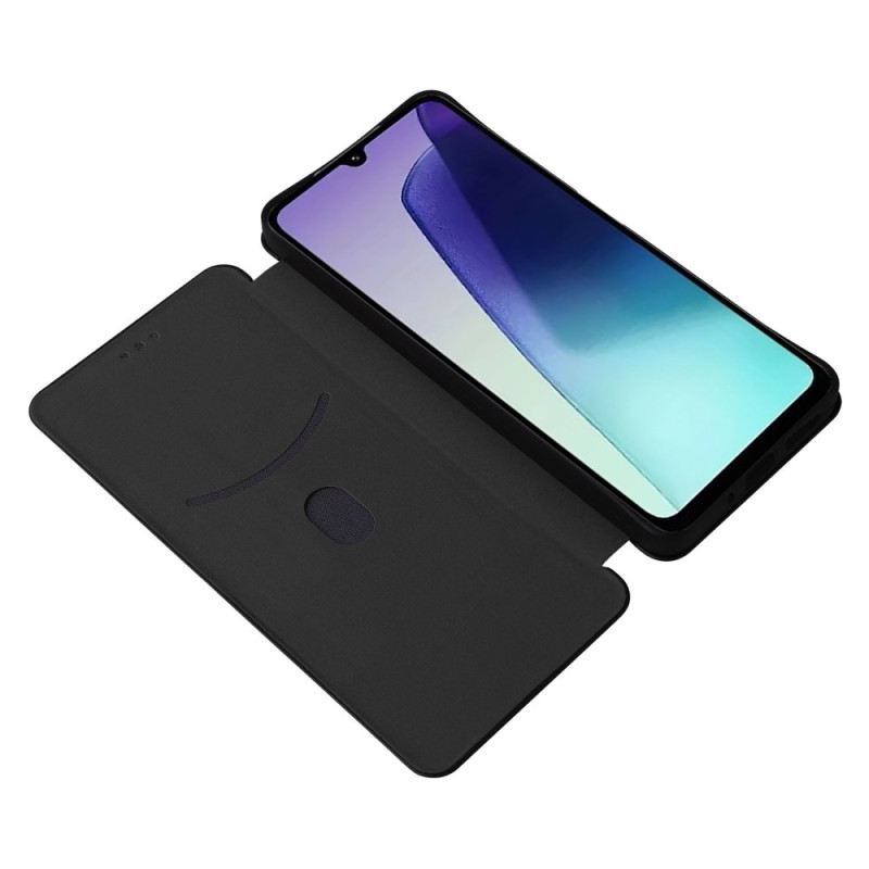 Flip Case Poco C75 Carbonfaser-textur