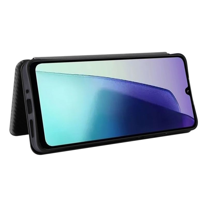 Flip Case Poco C75 Carbonfaser-textur
