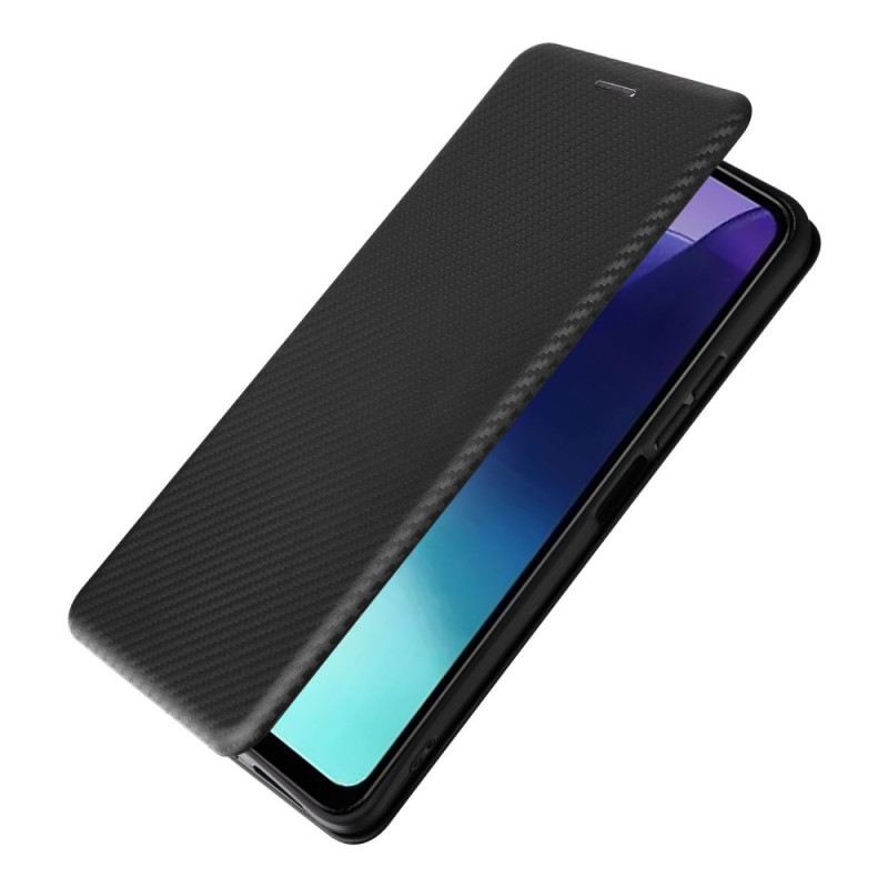 Flip Case Poco C75 Carbonfaser-textur