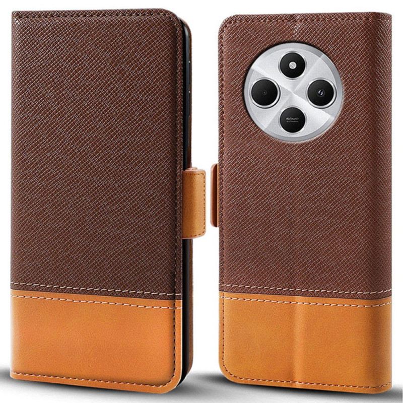 Flip Case Poco C75 Handyhülle Zwei Texturen