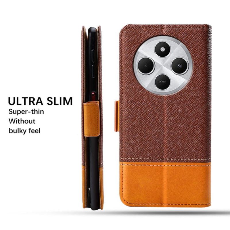 Flip Case Poco C75 Handyhülle Zwei Texturen