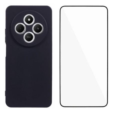 Hülle Poco C75 Silikon Mit Displayschutzfolie Aus Gehärtetem Glas