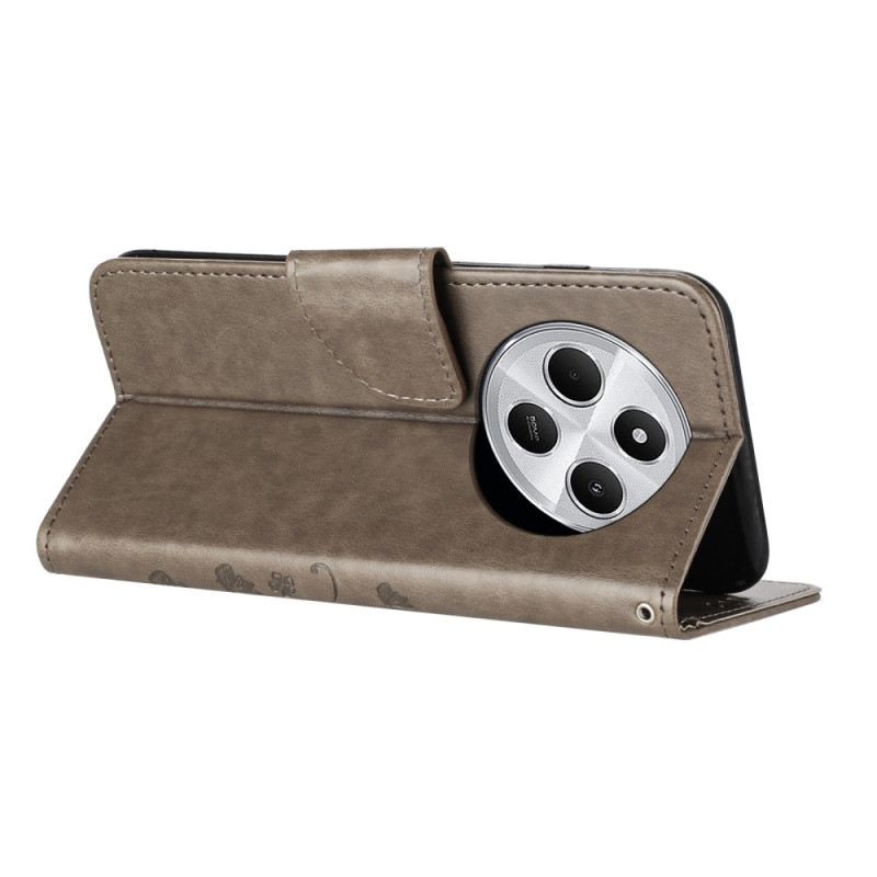 Lederhüllen Für Poco C75 Blumen Und Schmetterlinge Mit Lanyard