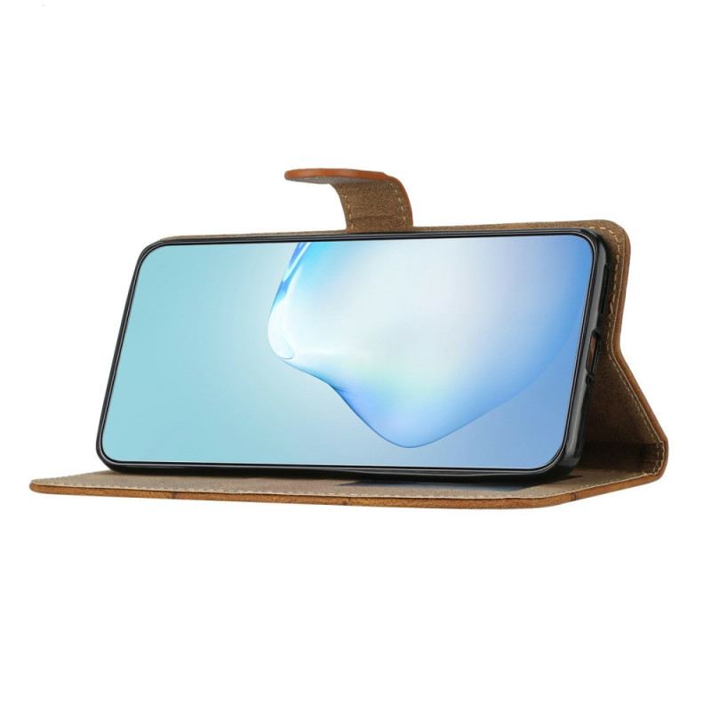 Lederhüllen Für Poco C75 Linien-wildlederoptik