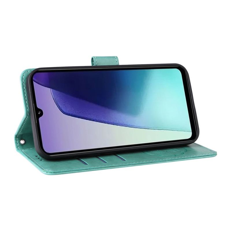 Lederhüllen Poco C75 Handyhülle Blumen Und Schmetterlinge Mit Lanyard