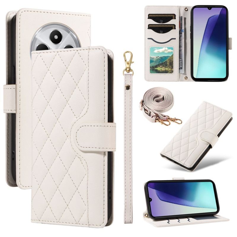 Lederhüllen Poco C75 Handyhülle Gesteppt Mit Schultergurt Und Armband