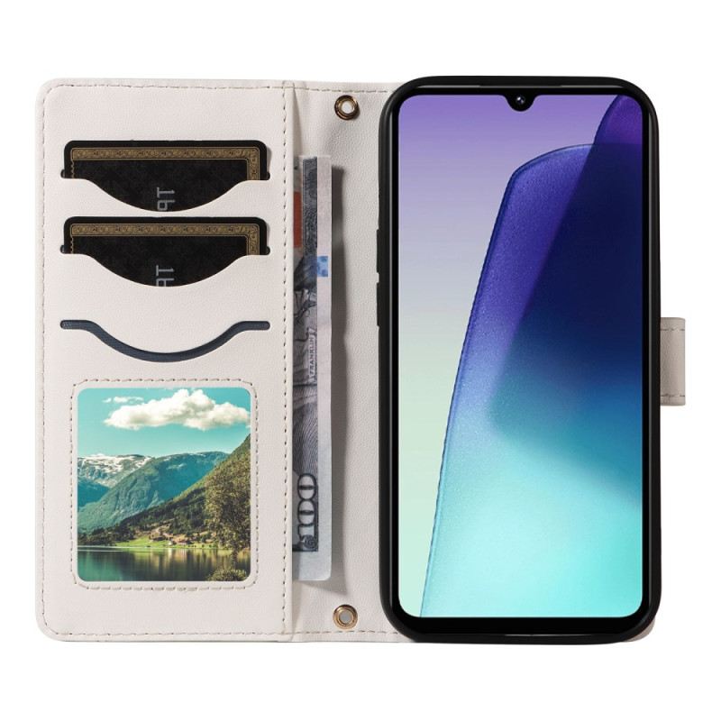 Lederhüllen Poco C75 Handyhülle Gesteppt Mit Schultergurt Und Armband