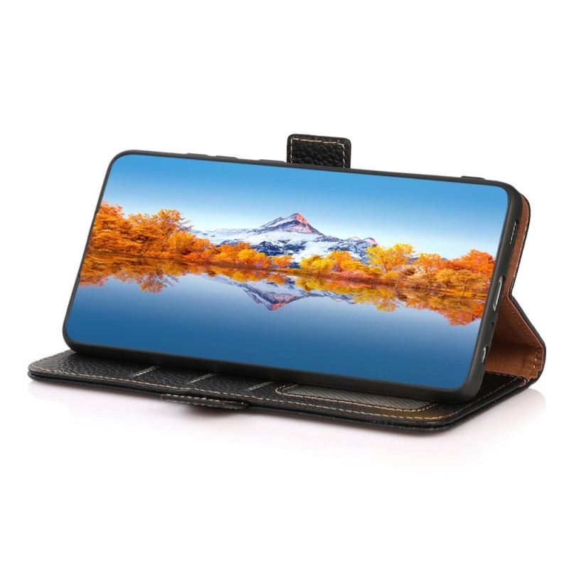 Lederhüllen Poco C75 Handyhülle Litschileder Mit Rfid-blockierung