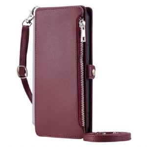 Lederhüllen Poco C75 Handyhülle Münzgeldbörse Mit Trageriemen Und Schulterriemen