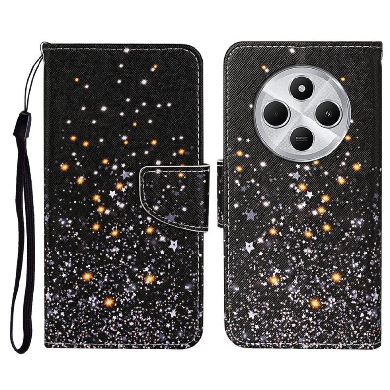 Lederhüllen Poco C75 Schwarzes Pentagramm-patchwork Mit Trageriemen