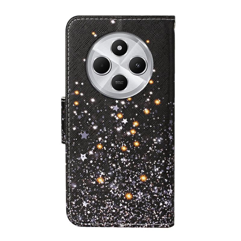 Lederhüllen Poco C75 Schwarzes Pentagramm-patchwork Mit Trageriemen