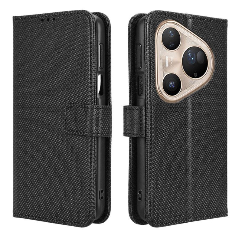 Lederhüllen Huawei Pura 80 Pro Handyhülle Diamantstruktur