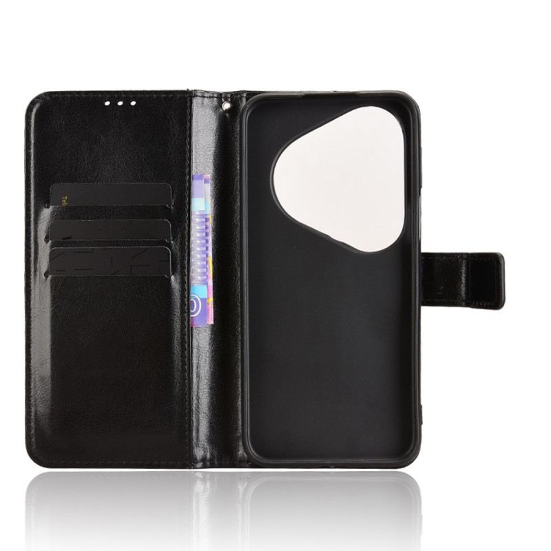 Lederhüllen Huawei Pura 80 Pro Handyhülle Glänzendes Kunstleder