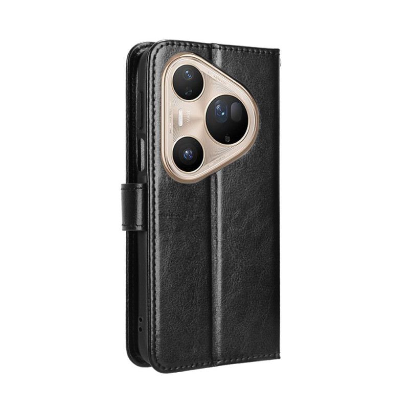 Lederhüllen Huawei Pura 80 Pro Handyhülle Glänzendes Kunstleder