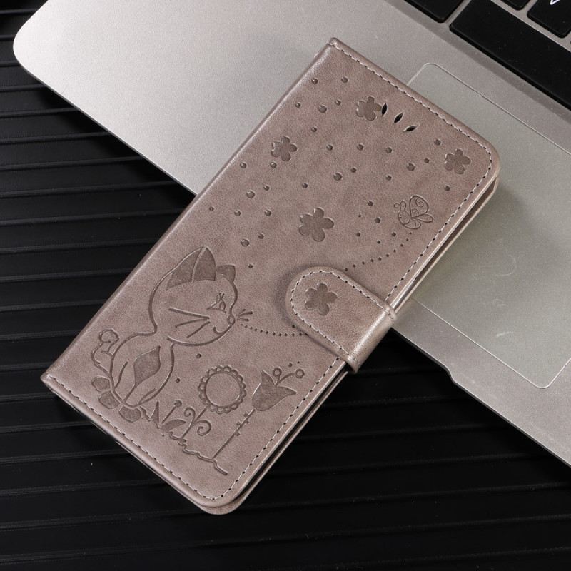 Lederhüllen Huawei Pura 80 Pro Handyhülle Katze Und Biene