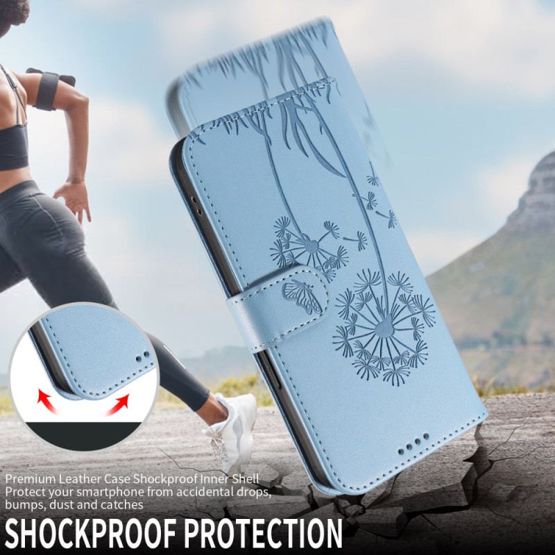 Lederhüllen Huawei Pura 80 Pro Handyhülle Löwenzahnmuster Und Riemen