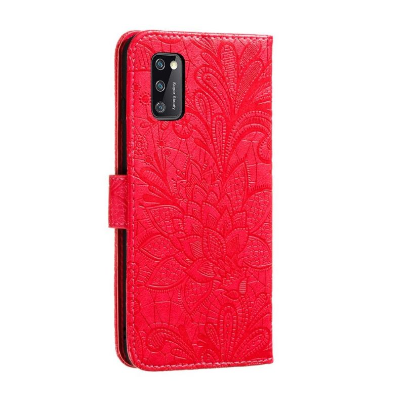 Flip Case Für Samsung Galaxy A41 Schicke Spitzenblume