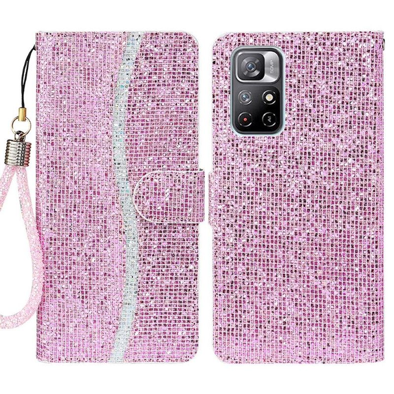 Lederhüllen Für Poco M4 Pro 5G Glitter-kartenhalter