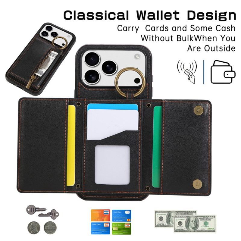 Hülle iPhone 17 Pro Handyhülle Brieftasche Mit Schultergurt