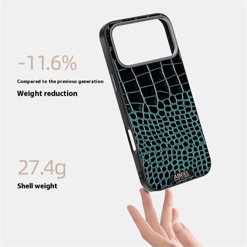 Hülle iPhone 17 Pro Magsafe-kompatible Halterung In Krokodiloptik Abeel