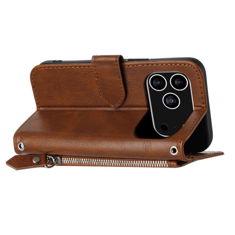 Lederhüllen Für iPhone 17 Pro Retro-riemendesign