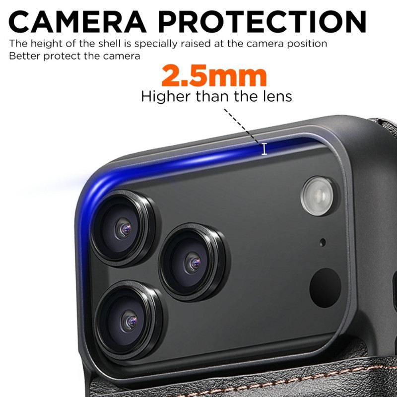 Lederhüllen iPhone 17 Pro Handyhülle Magnetisch Mit Abnehmbarer Retro-hülle