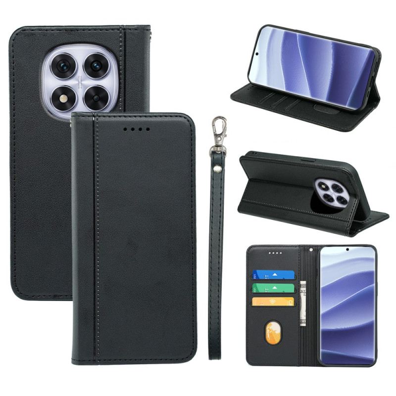 Flip Case Für Xiaomi Redmi Note 14 Pro 4g Ziernähte Und Riemen