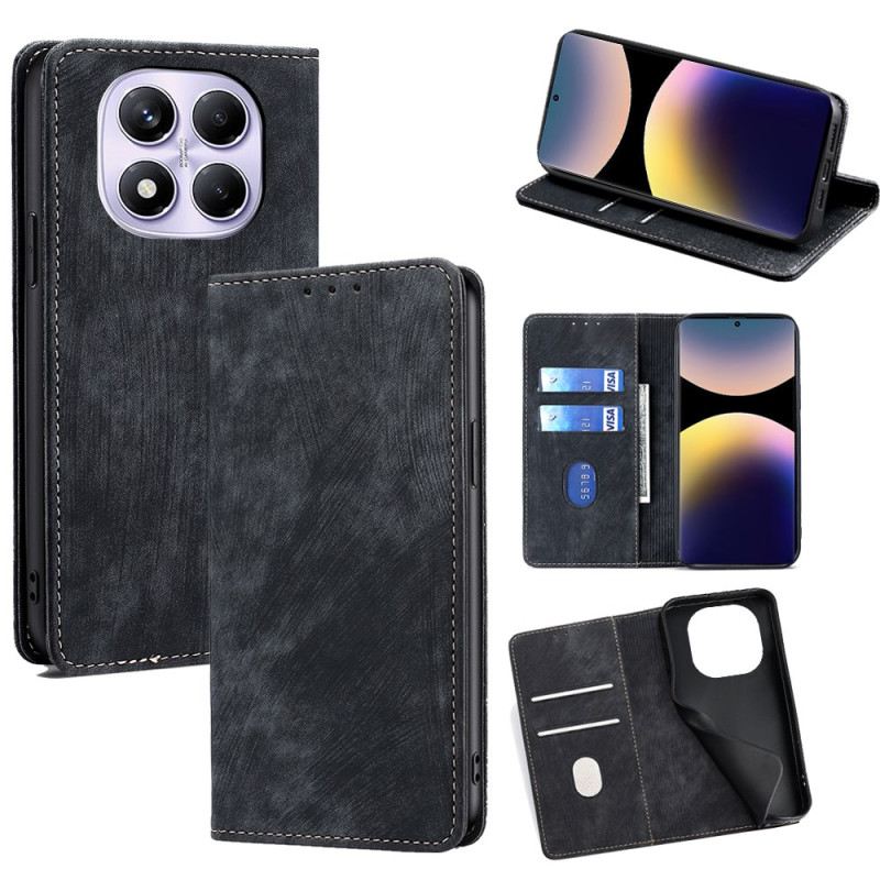 Flip Case Xiaomi Redmi Note 14 Pro 4g Rfid-geldbörse In Wildlederoptik