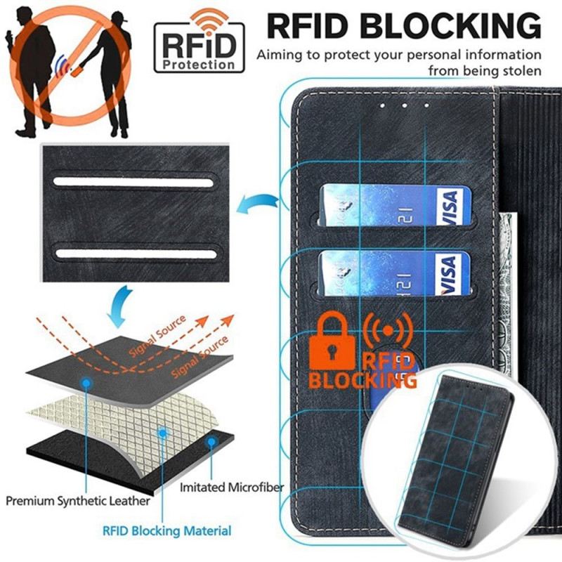 Flip Case Xiaomi Redmi Note 14 Pro 4g Rfid-geldbörse In Wildlederoptik