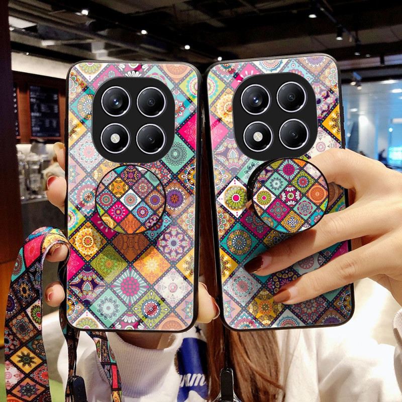 Hülle Xiaomi Redmi Note 14 Pro 4g Handyhülle Ständer Und Tragegurt Mit Patchwork-muster