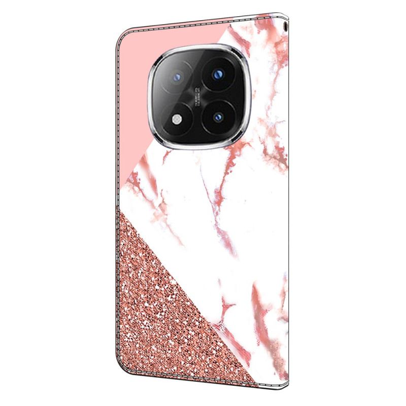 Lederhüllen Für Xiaomi Redmi Note 14 Pro 4g Dreieckiger Marmor